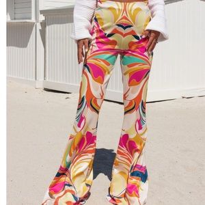 VICI Ramona Printed High Waisted Flare Pants